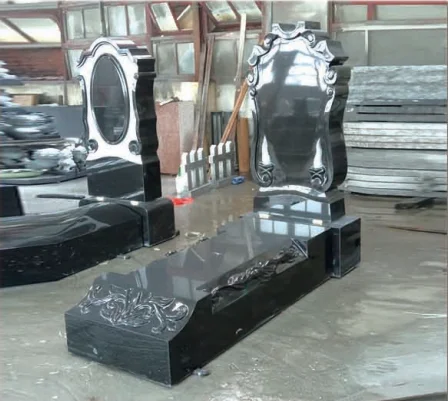 Cheap Black Granite Tombstone ShanXi Black European Style Design