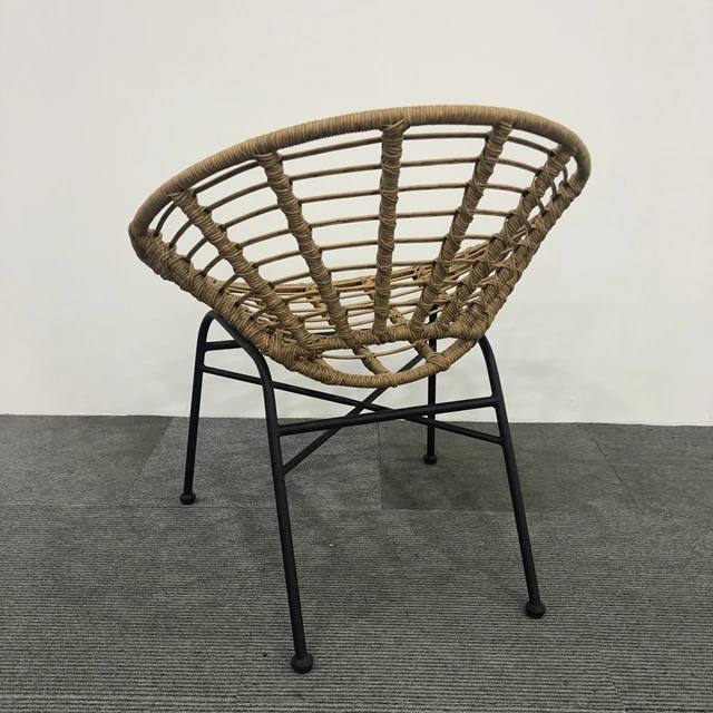 Balcony Set Natural Rattan Leisure Stylish Round Lounge Chair for Conversation