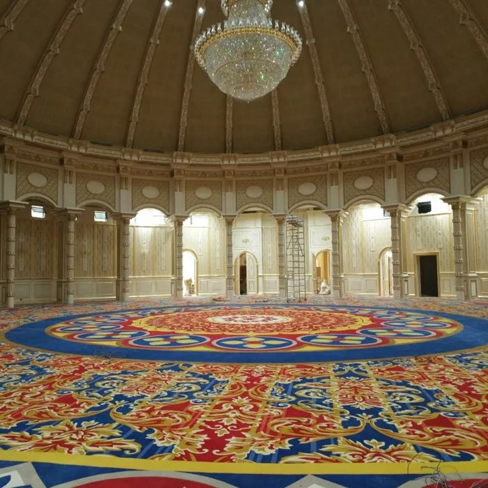 
Large Size Persian Muslim Prayer Rug Palace Lobby Hotle Wool Nylon Custom Prayer Mat 