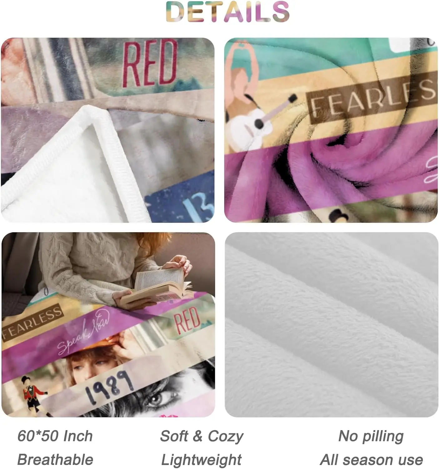 New Design Customized Taylor Printed Flannel Lightweight Gifts Blanket for Music Lover