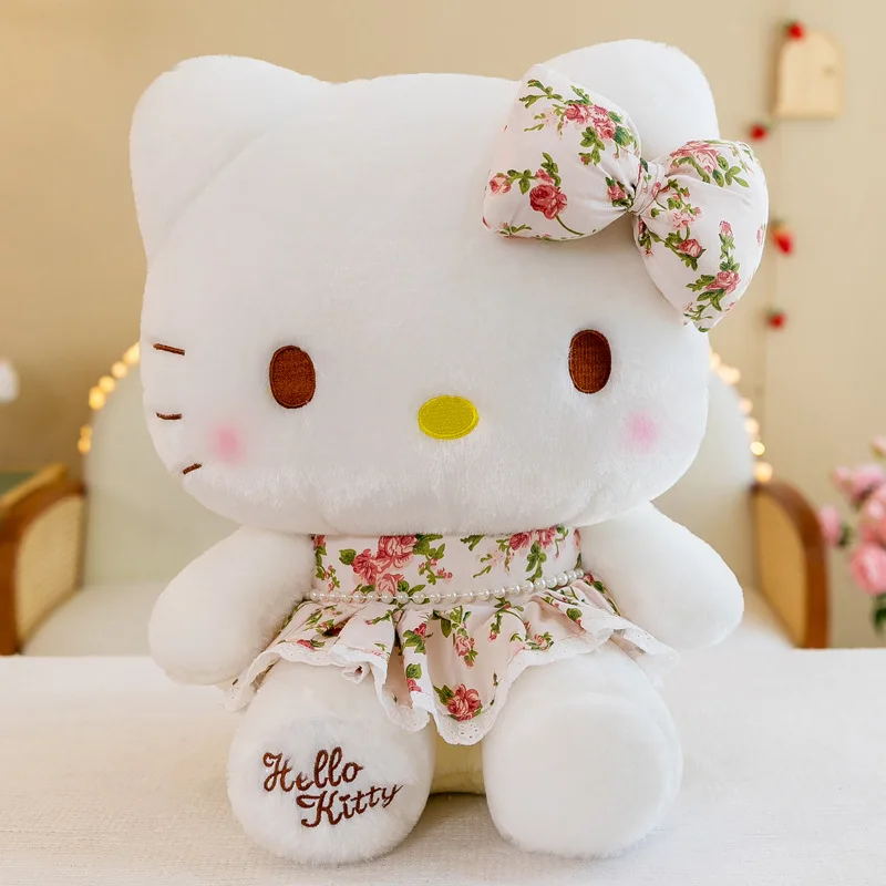 New 40 Cm Cross-border Strawberry Cartoon Hello Kt Cat Sanrios Plush Toy Cute Hello Kittyed Children Anime Gift