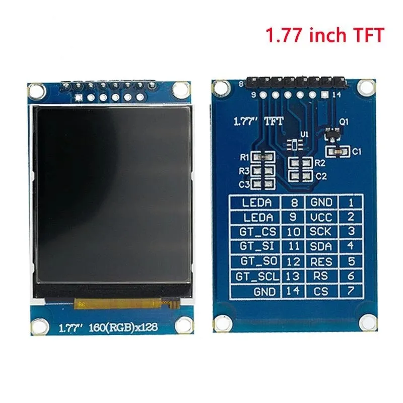 TFT-дисплей 0,96/1,3/1,44/1,77/1,8/2,4/2,8 дюймов IPS 7P SPI HD 65K TFT полноцветный ЖК-модуль ST7735 Привод IC 80*160 для Arduino
