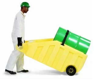 Easy To Clean Chemical Polyethylene Transportation 55 Gal Drum Containment Dolly Cart Drum Truck