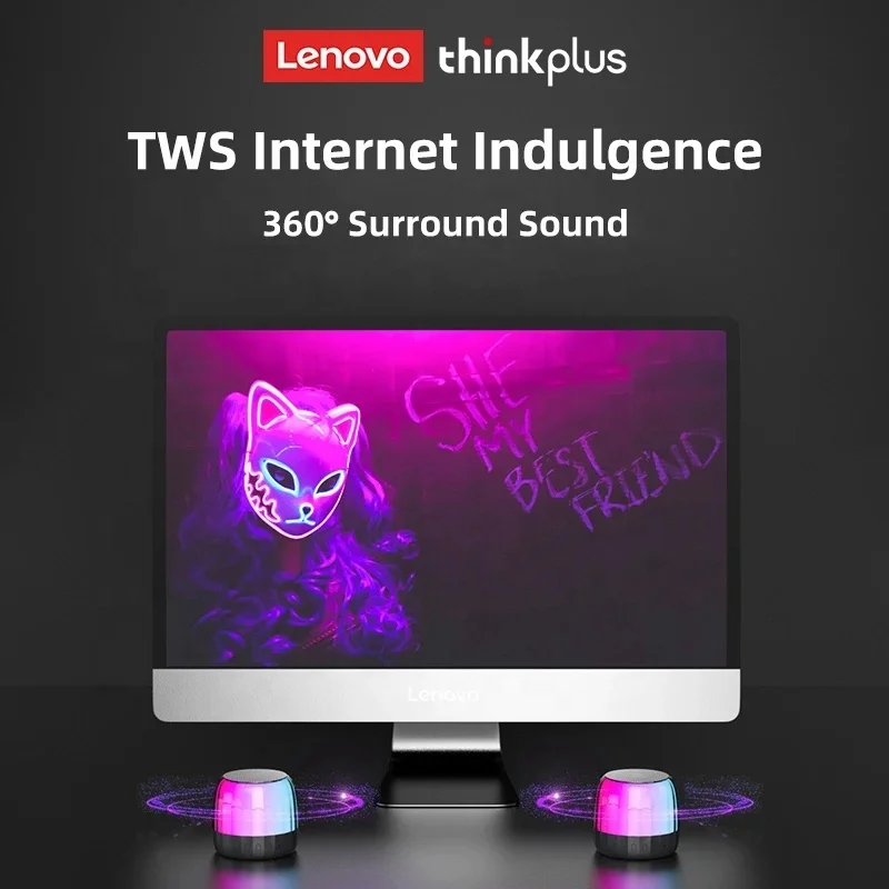 Original Lenovo K3 Plus outdoor RGB subwoofer speaker gaming BT TWS wireless mini portable speaker supports TF memory card