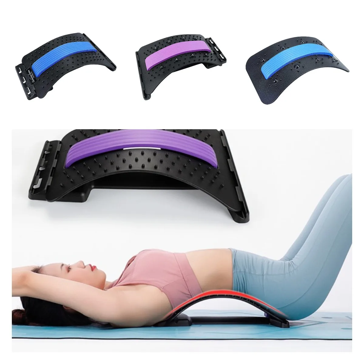 
yiwu Back Massager Orthosis Stretcher Fitness Massage Equipment Relief Lumbar Stretcher Chiropractic Relax Support Spine Stretch 