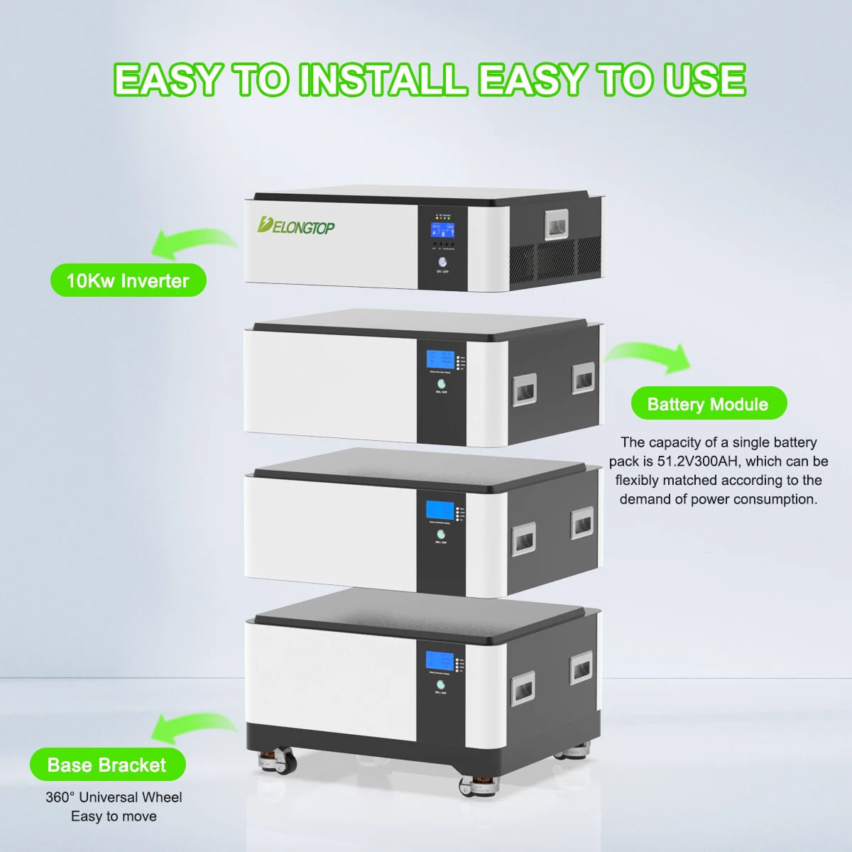 Stackable 51.2v 300ah lifepo4 battery 48v 300ah 15kwh 30kwh lithium battery for home