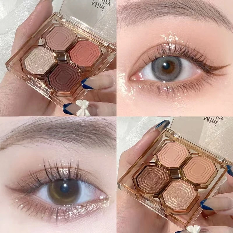 4 Colors Eyeshadow Palette Makeup Matte Eyeshadow Daily Eye Makeup Premium Glitter Eyeshadow