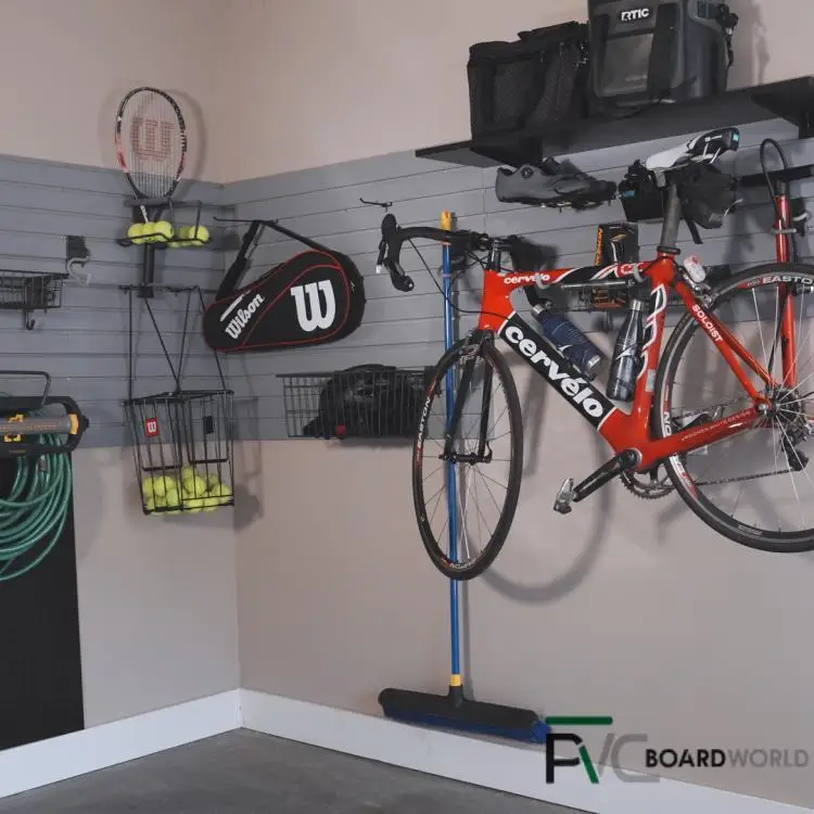 Europe and USA Popular  PVC Wall Slatwall Panel Smooth Surface Easy Cleaned for Garage Wall Organizer