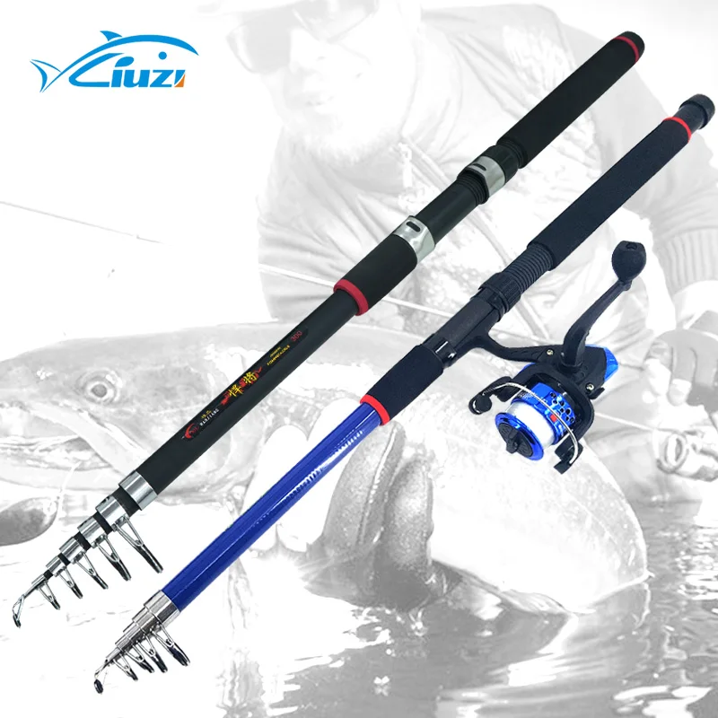 deepsea sea  fishing reel And rod combo reel glass fiber spinning  fishing rods telescopic fishing rod