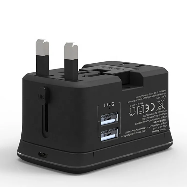 Multiple country USB Power universal Travel power adaptor with wireless charger mobile accessories international travel plug