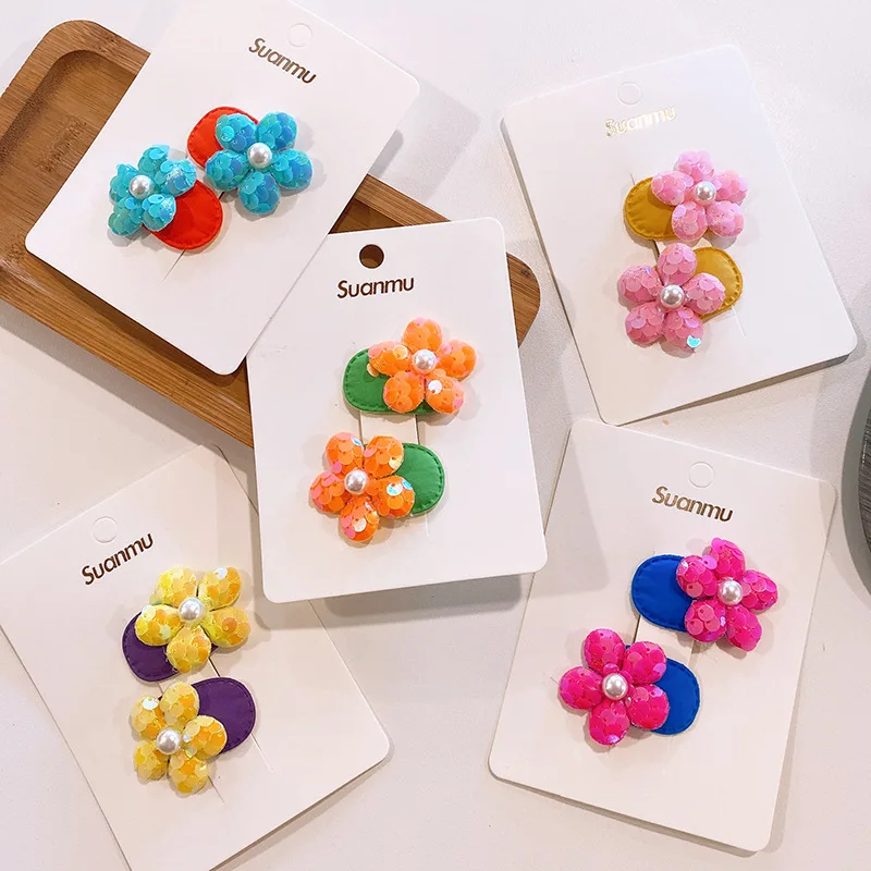 Korean Style Small Sequin Flower Hairpin Cute Children 3cm Mini Sequin Flower Hair Clip