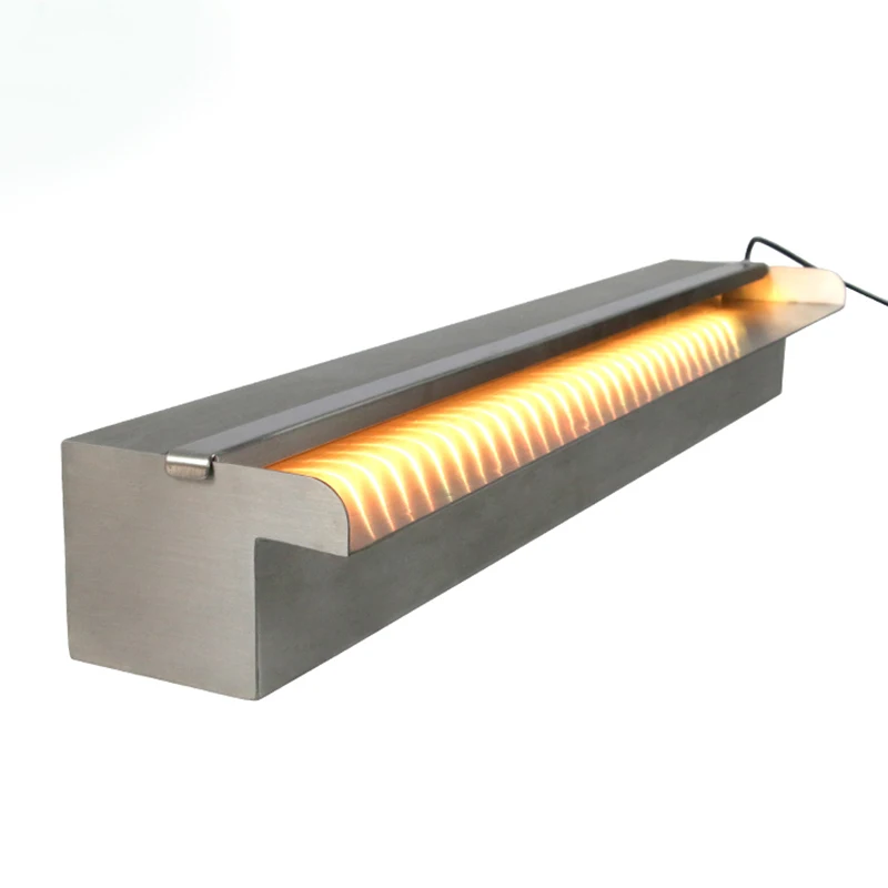 Garden wall fountain LED light stainless steel waterfall