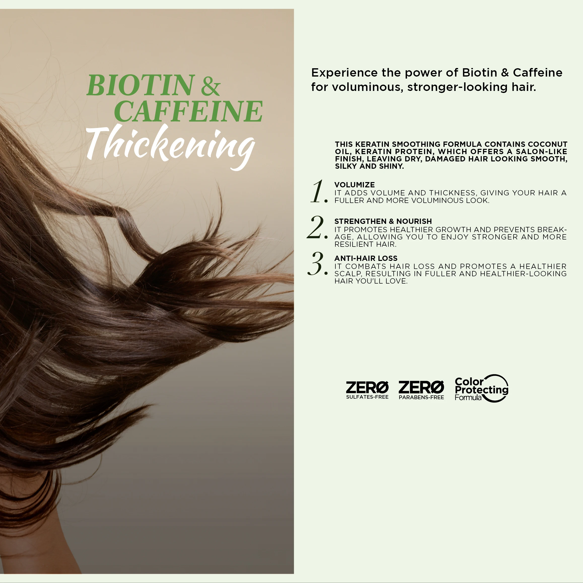 OEM Biotin Caffeine Hair Growth Shampoo And Conditioner Set  for Thickening Anti Hair Loss
