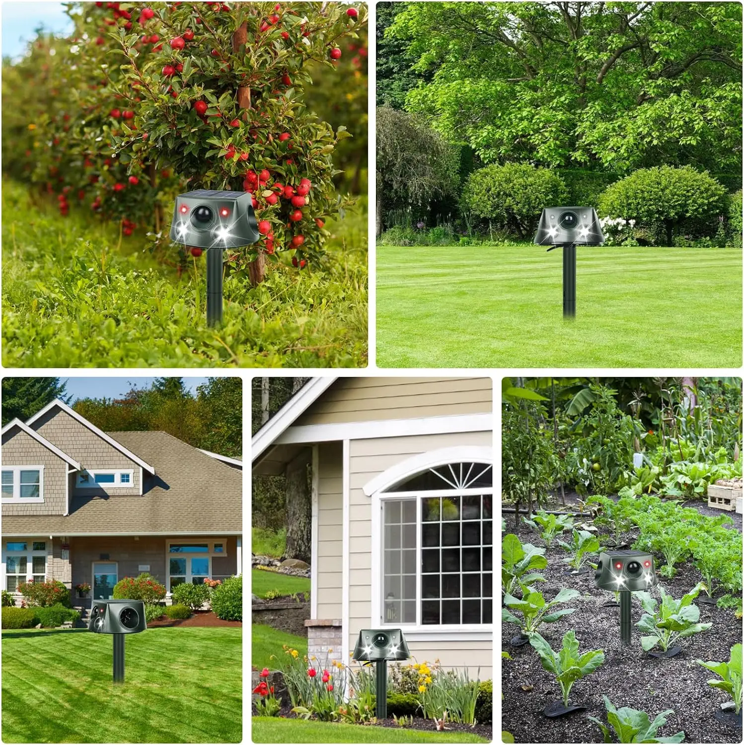 Saizjek Top Sale High Effective Wild Animal Repeller 4PIR Sensor High Sensitive to Repel Cat Deer Monkey fox wolf snake mole