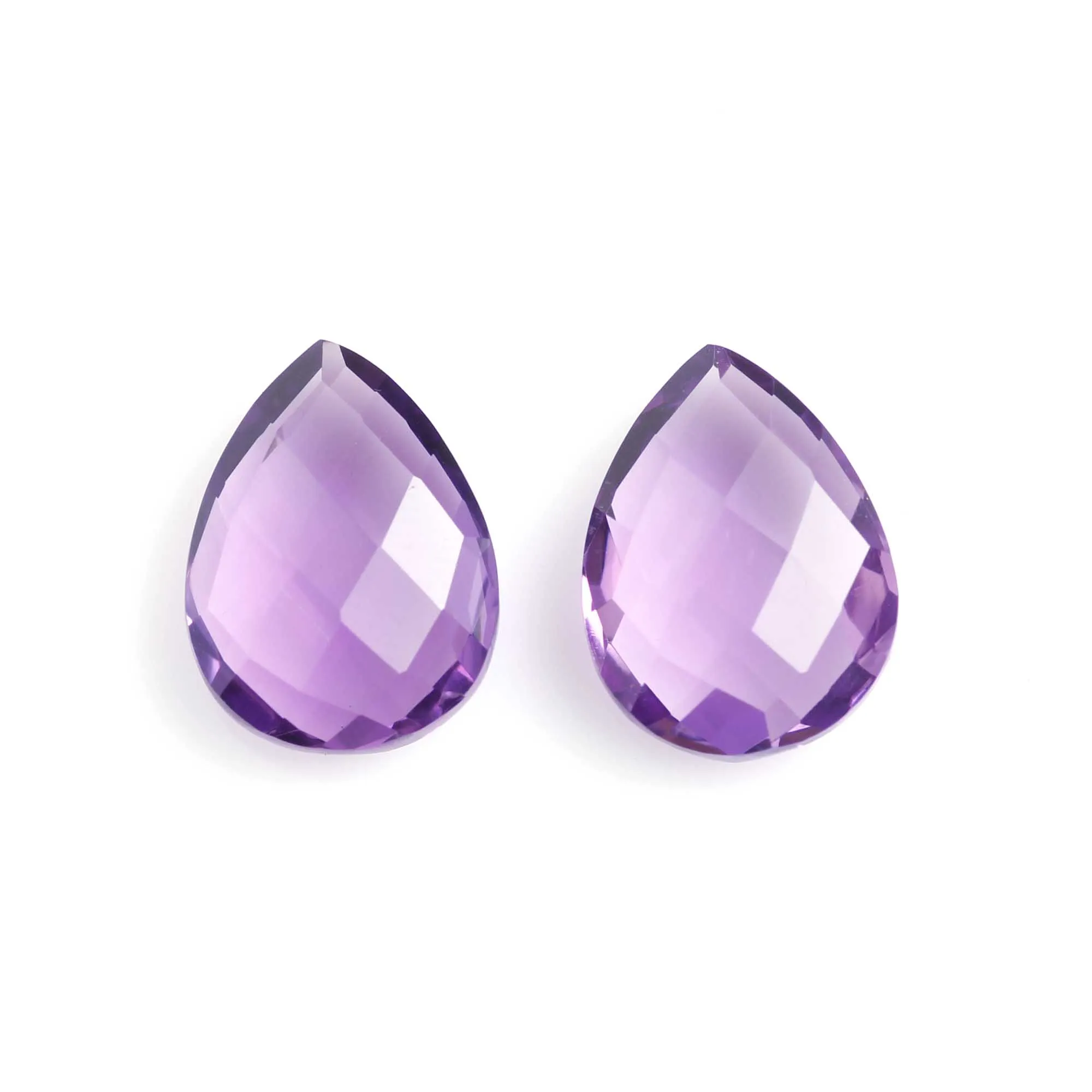 Высокое качество 12x16 мм Гранёные с одной и плоские другой стороны груша формой похож на Briolette Фиолетовый аметист кварц ювелирных изделий ручной работы просверленные неоправленный полудрагоценный камень