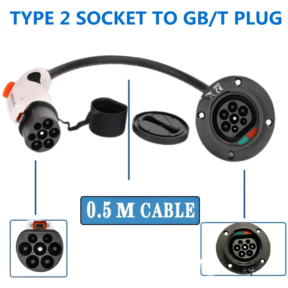 Type 2 Socket to GB/T Plug ID4 Converter CCS Adapter to GBT