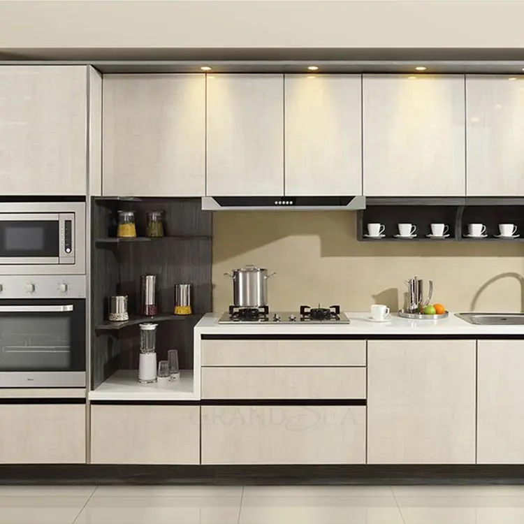 New design wholesale small modern modular Kitchen furniture for apartment Project Kitchen Cabinet Design