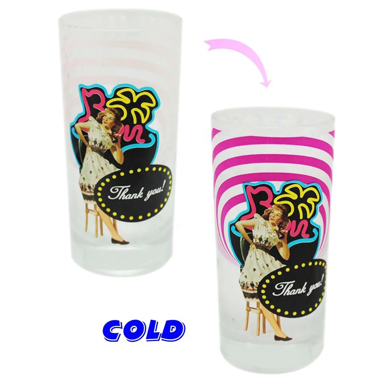 Custom Changing Color Glass Mug Whiskey Beer Wine Magic Drinking Glass Decal Mug Tumbler Shot Glasses Cups