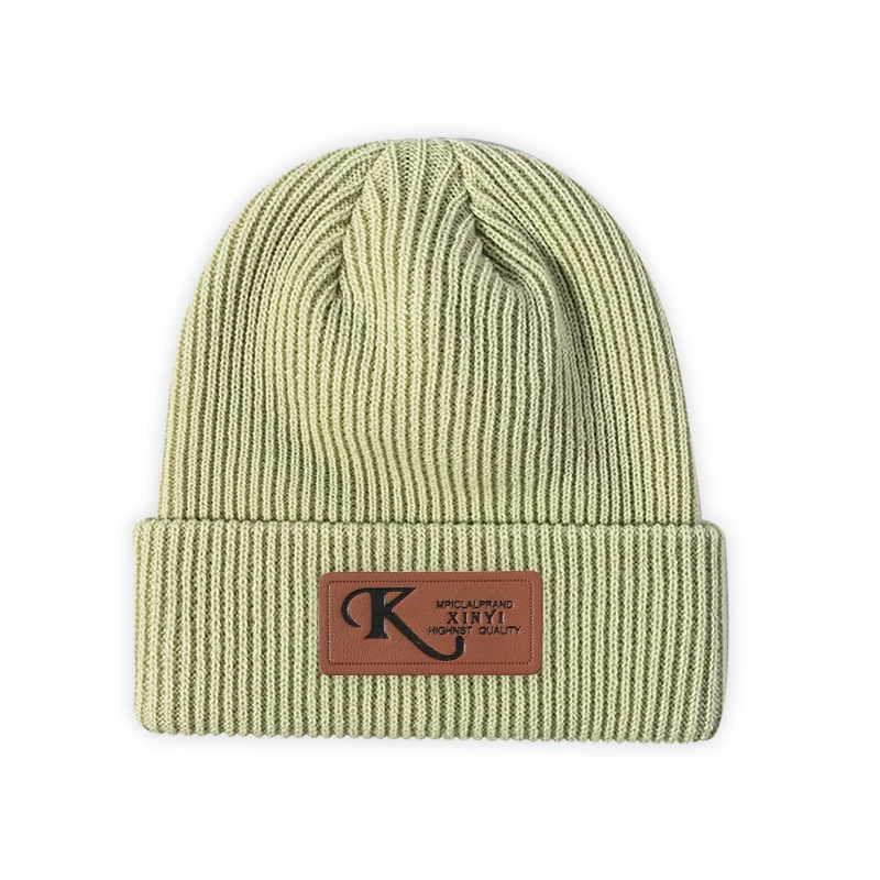Wholesale Custom Embroidery Logo Printed Embossed Beanies 100% Cotton Knitted Beanie Hat For Ladies Man