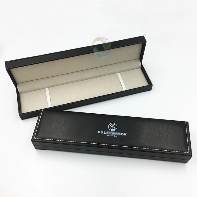 Luxury Bulk Empty Custom Logo Single Wrist Gift PU Leather Long Watch Boxes
