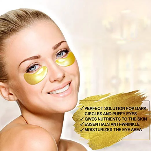 OEM 20 Pairs Dark Circles Remove Amino Acid Collagen 24K Gold Eye Mask Korean Golden Under Eye Patches