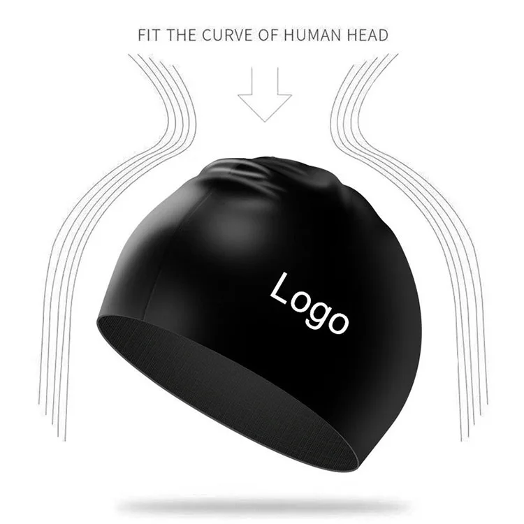 hot sell customize Cartoon Swim cap Printing Logo Brand Silicone Swimming Cap