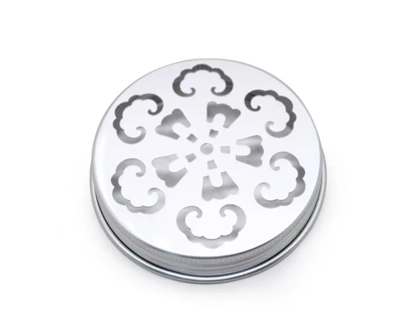 Wholesale Custom Metal Car Perfume Gel Packaging Jar Container 120ml 4 oz Aluminum Round Tin Jar with Hollowed-out Screw Lid