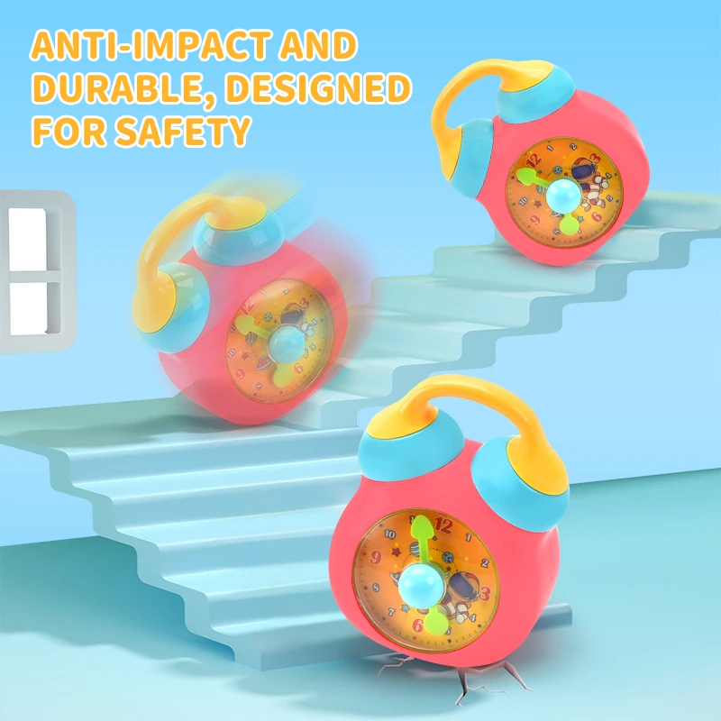 early education cartoon alarm clock toy Baby fun Enlightening time clock toys for Toddler