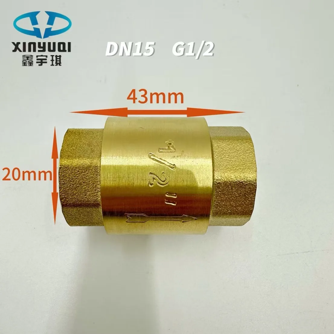 Vertical Brass Check Valve Spring Thickened Material Spring Check Valve Check Valve 1/2-1.5 inch High Pressure Anti-Backflow