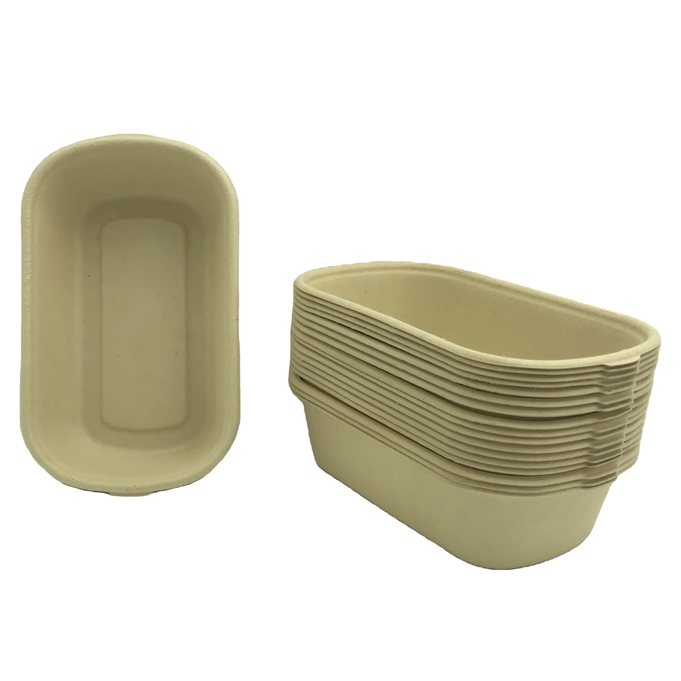 Eco Friendly Takeaway Fruit Meat Cake Food Tray Sugarcane Bagasse Lunch Box With Lid Biodegradable Bagasse Tray