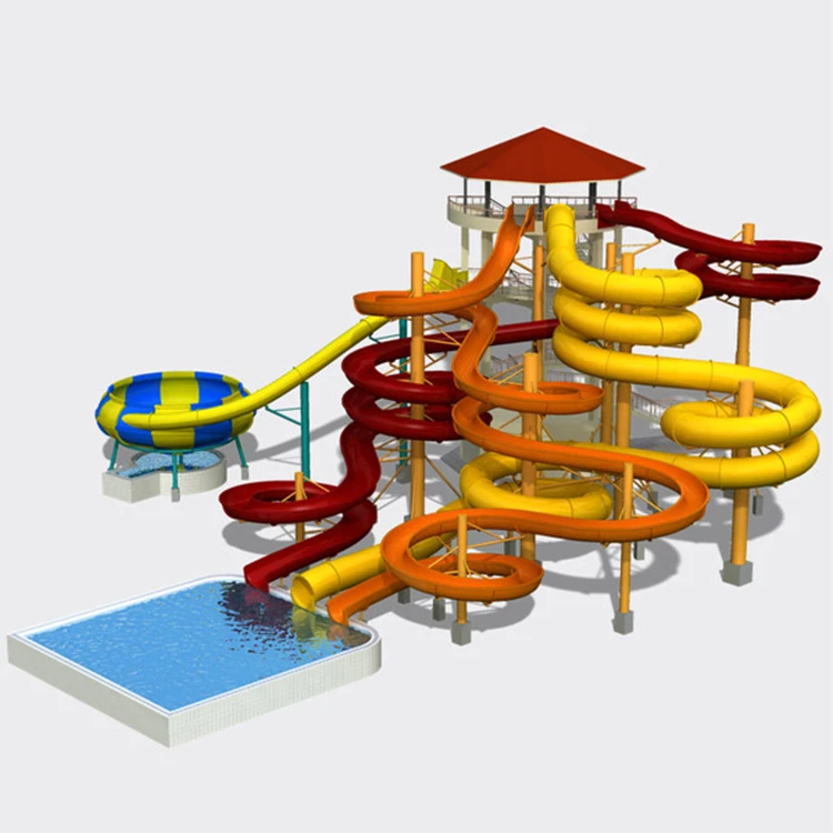Factory Cheap Price Decoration Of Water Park Octopus Slide Water Trampoline With Slide Lake