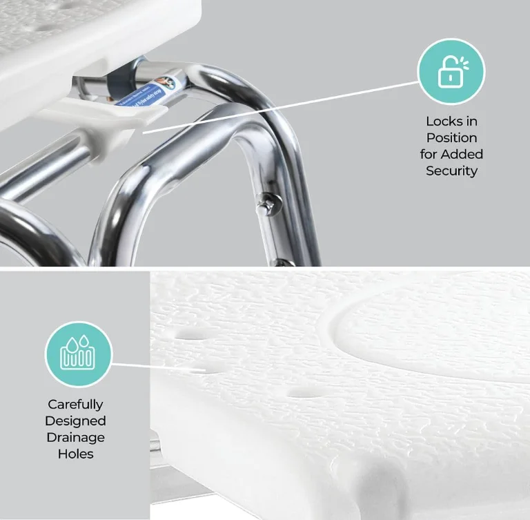 Aluminium clean shower chair adjustable mobile shower chair for disabled