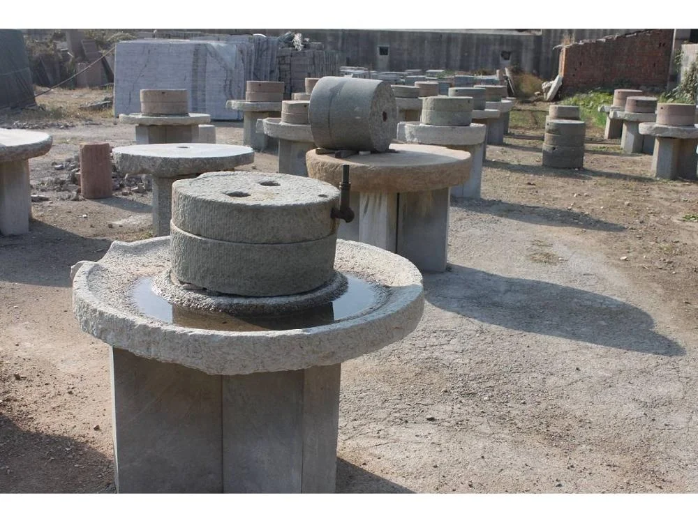 Old Used Antique Grinding Granite Natural Stone Millstones For Garden