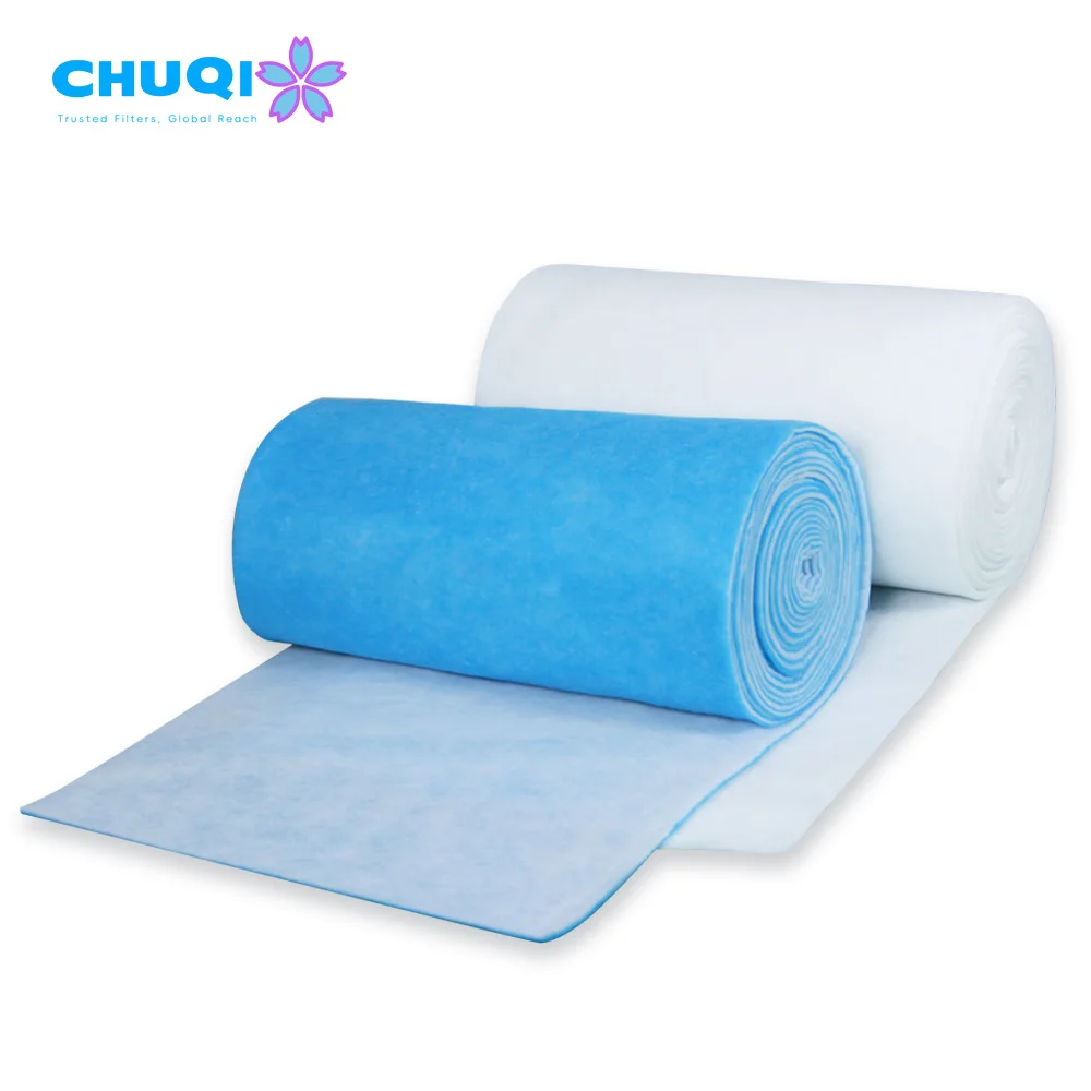 Washable Customized Logo Polyester Filter Media Polyester Medical Air Filter Material Roll Blue and White Filter Media Roll