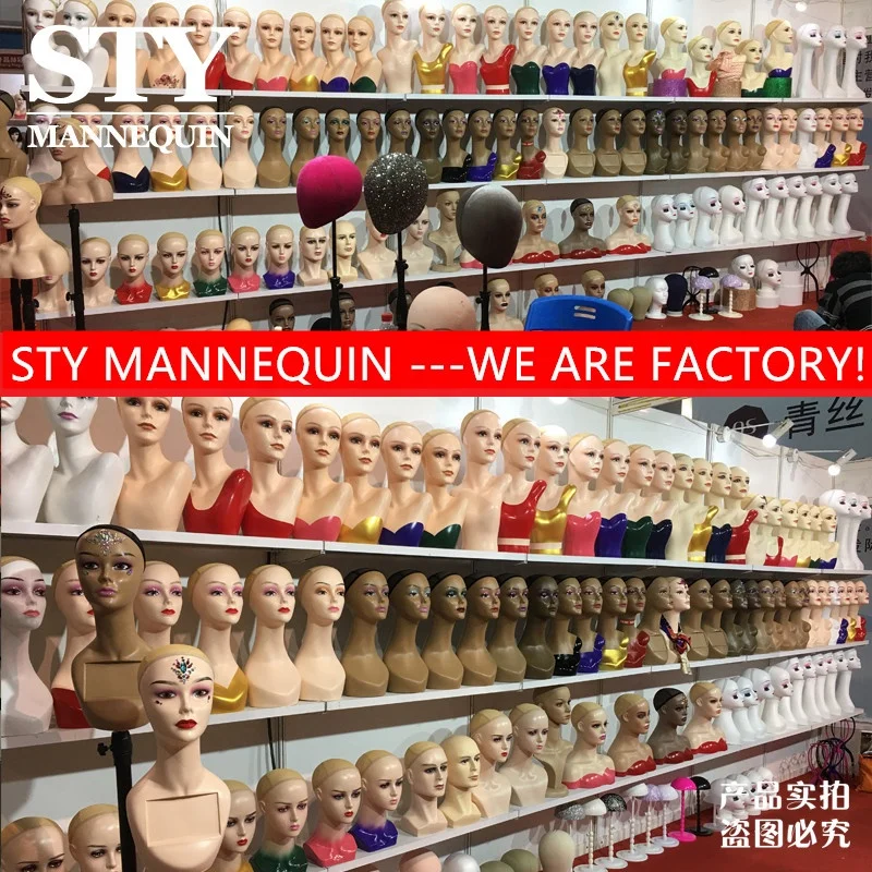 Factory wholesale female mannequin realistic head african american mannequin head with stand mannequin for jewellery display
