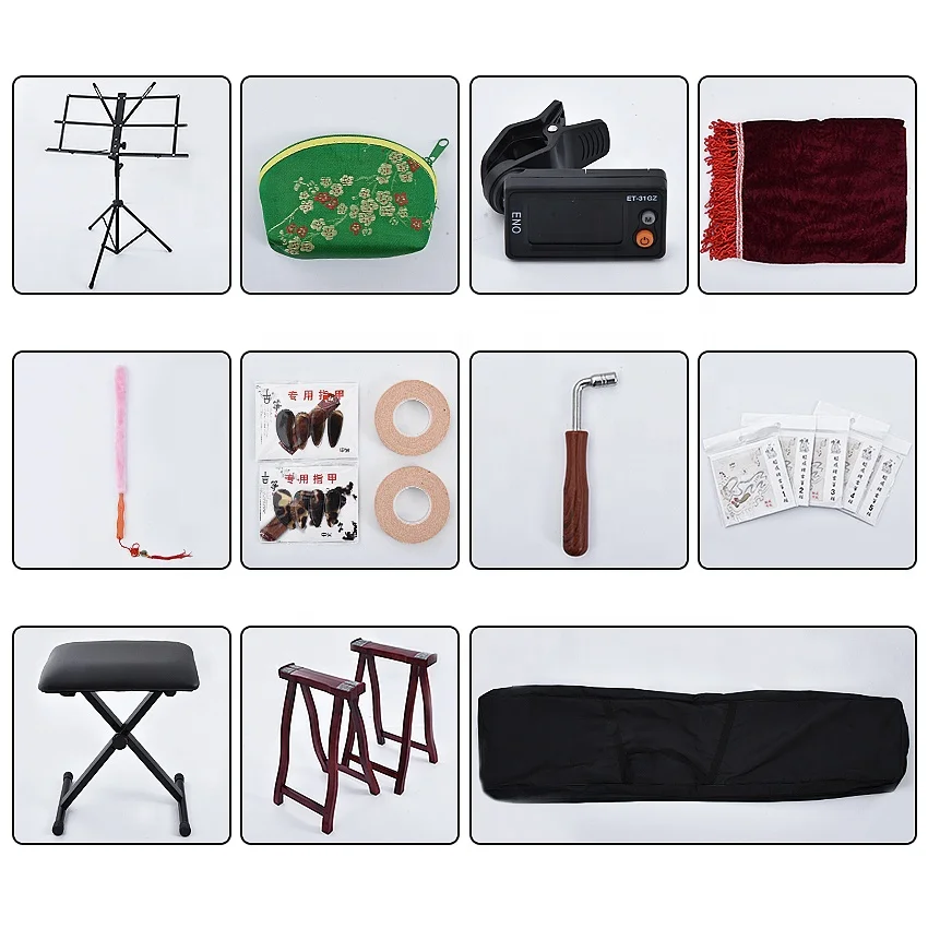 Traditional Guzheng Chinese Yangzhou 21 Strings Zither Musical
