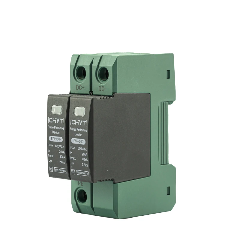 CHYT ESP-D40 DC SPD 2 Pole 600V Surge Arrester three phase 40ka surge protection