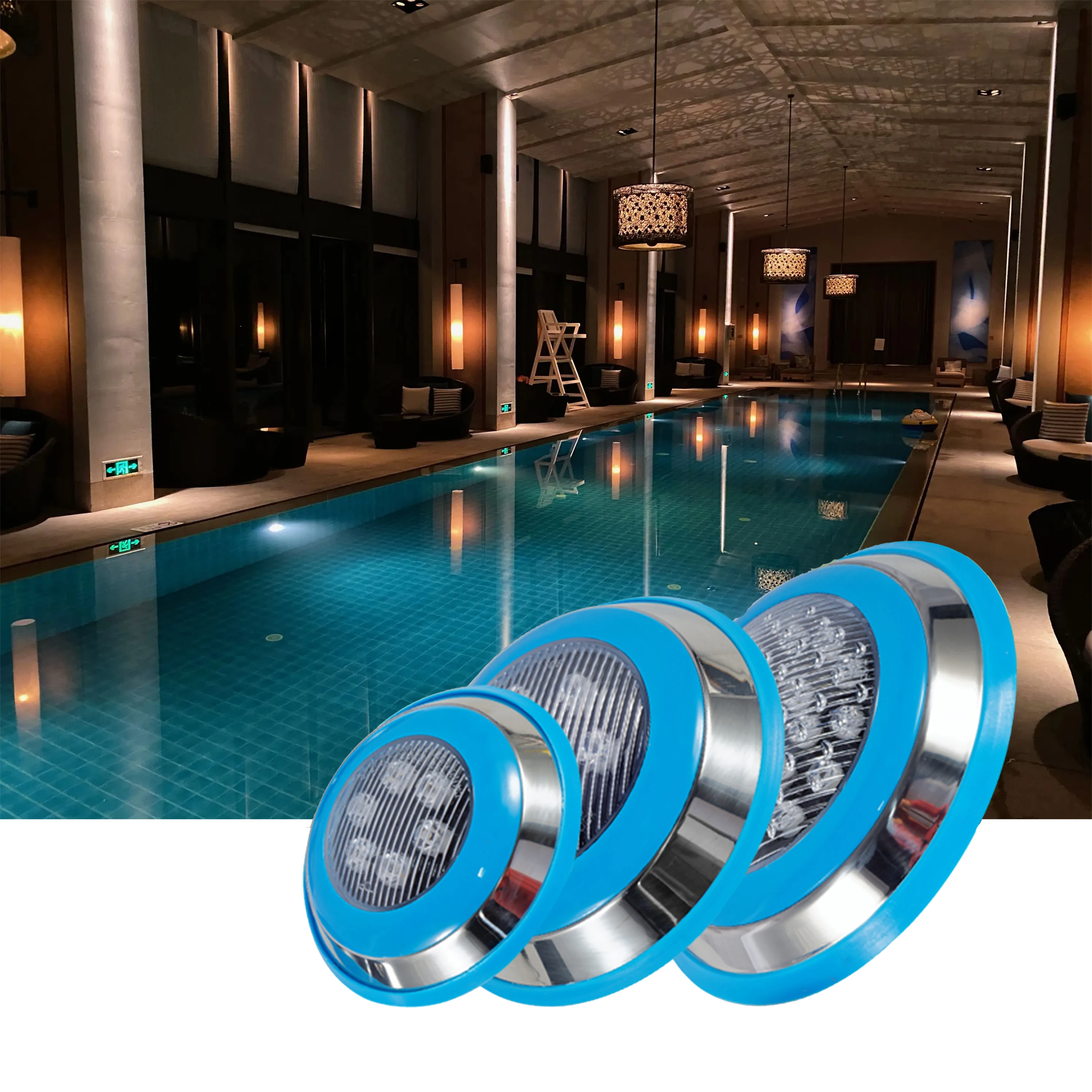 New Waterproof 12v 24v Professional Exterior Swimming Pool Lights Led Underwater Light For Decoration