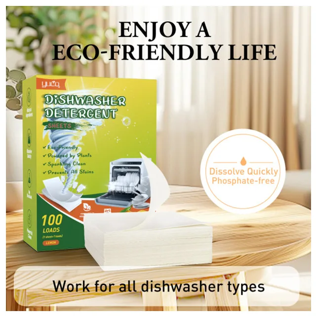 OEM/ODM Eco Friendly Dishwasher Sheet Laundry Clean Detergent Sheets for Household
