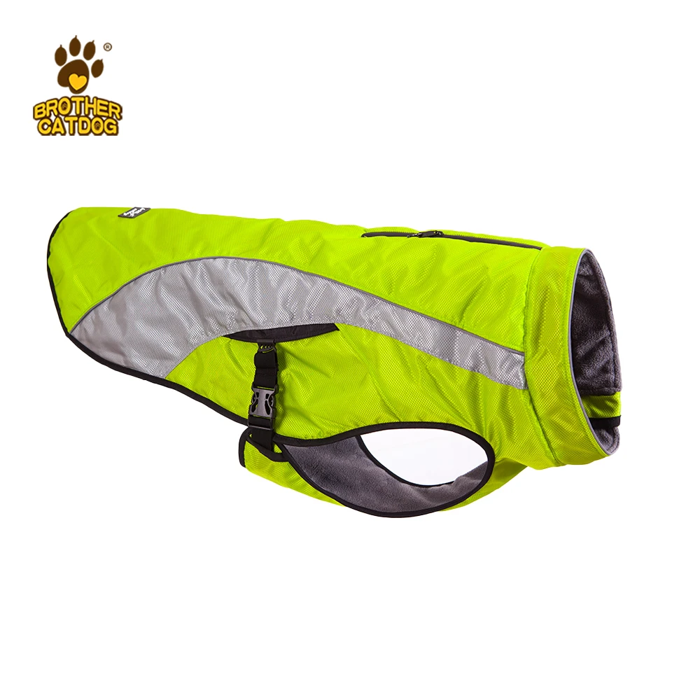Blue pet outdoor training coat  Lightweight dog hunting clothes  Winter security fleece jacket keep warm reflective dog vest