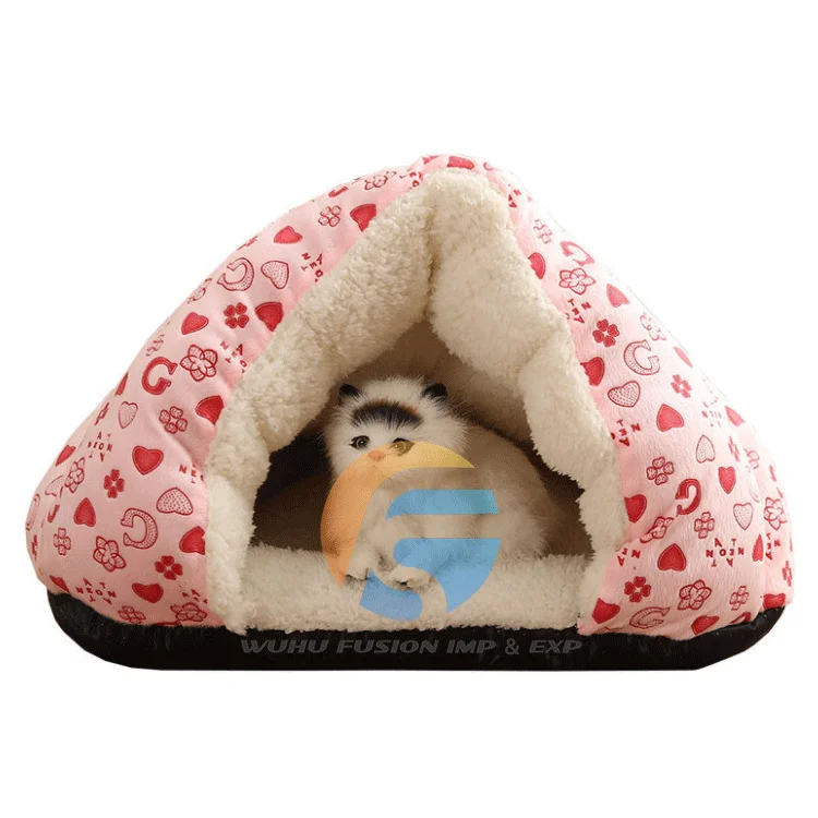  Pet Supplies Thickened Warm Cat Kennel Deep Sleep Sleeping Bag Semi-closed Autumn And Winter Indoor Bed