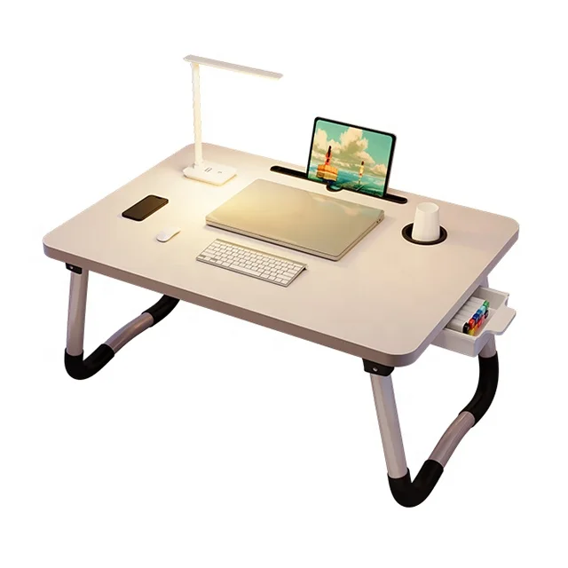 Students children kid adult folding mini study table for bed
