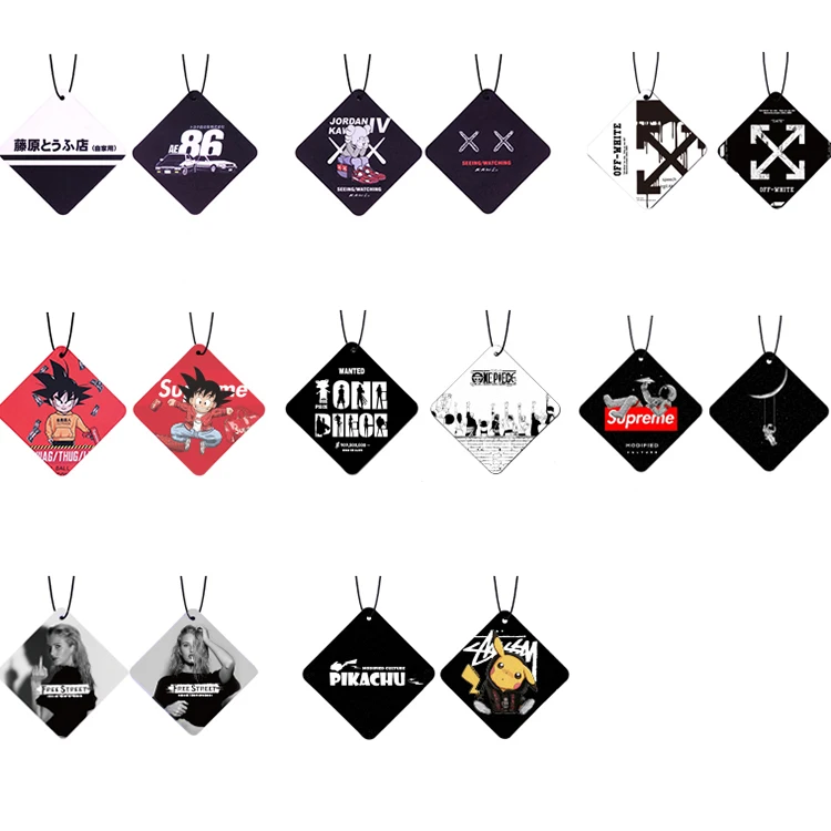 OEM Color Flavor Gentle Square Car Freshener Custom Paper Hanging Air Car Freshener