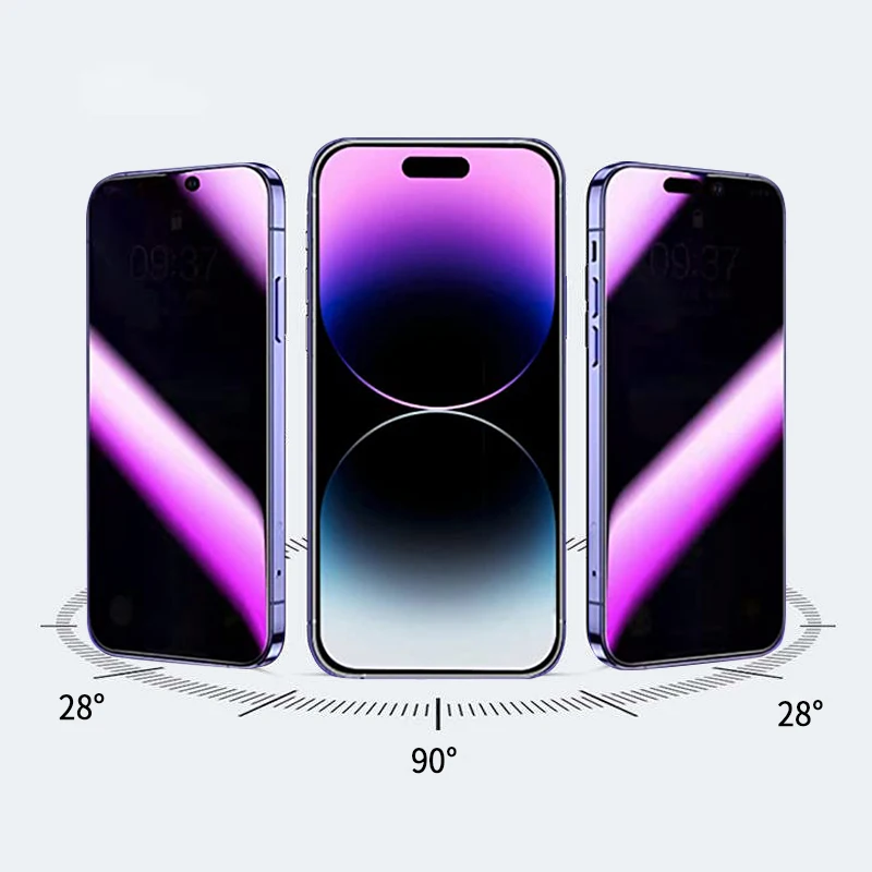 High Aluminum Anti Spy Privacy Tempered Glass For IPhone 14 13 Mini 12 Pro Max X XS XR 11 8 7 6 Plus Screen Protector Film