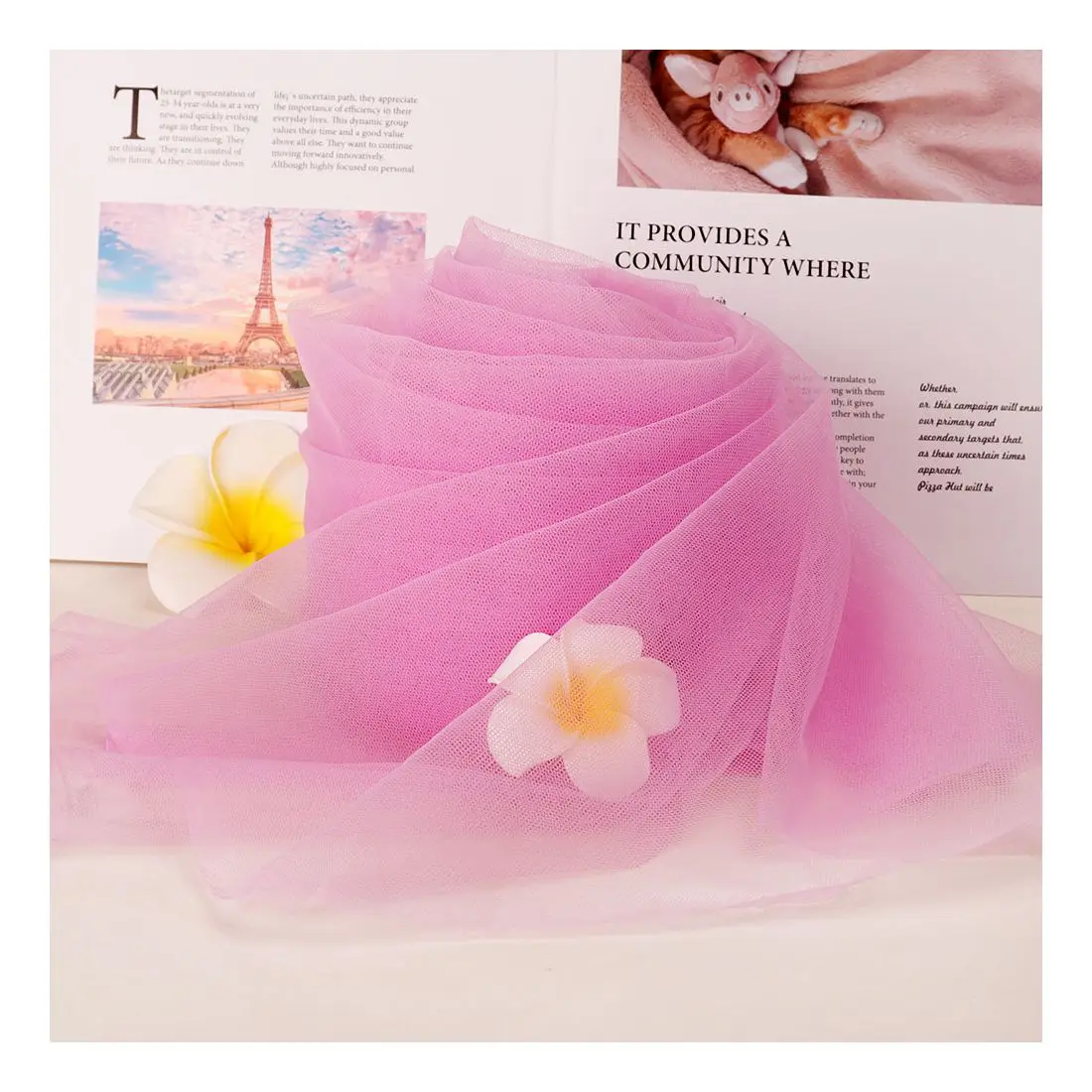 High quality 6420 nylon soft tulle fabric 21gsm for high-end wedding dress dream tulle roll