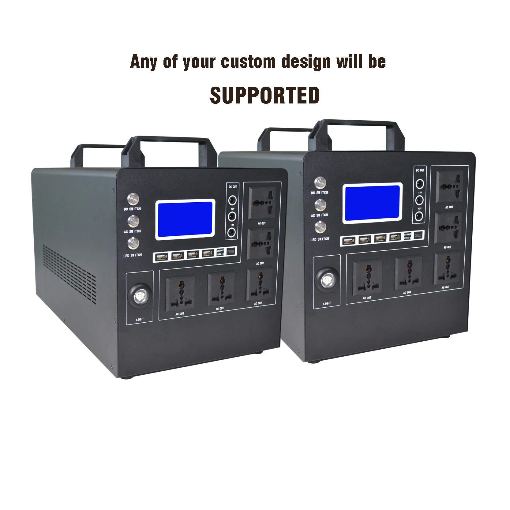 new type 5 piece AC port portable solar power generator 2000w 2kw station/power bank