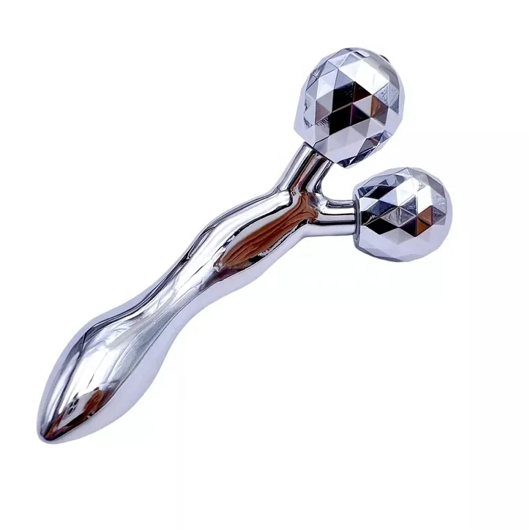 Factory Price 3D Facial Massage Roller Metal Skin Tightening Silver Face Roller Massager