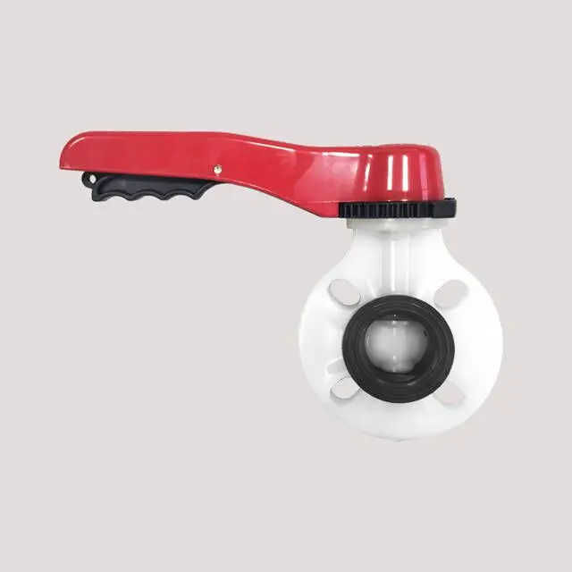 High Performance Corrosion Resistant PN10 White Color PVDF Lever Wafer butterfly Valve