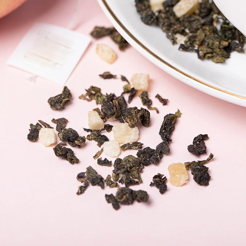 Puer Chinese best flavor sweet peach fujian oolong tea, peach flavor fruit tea