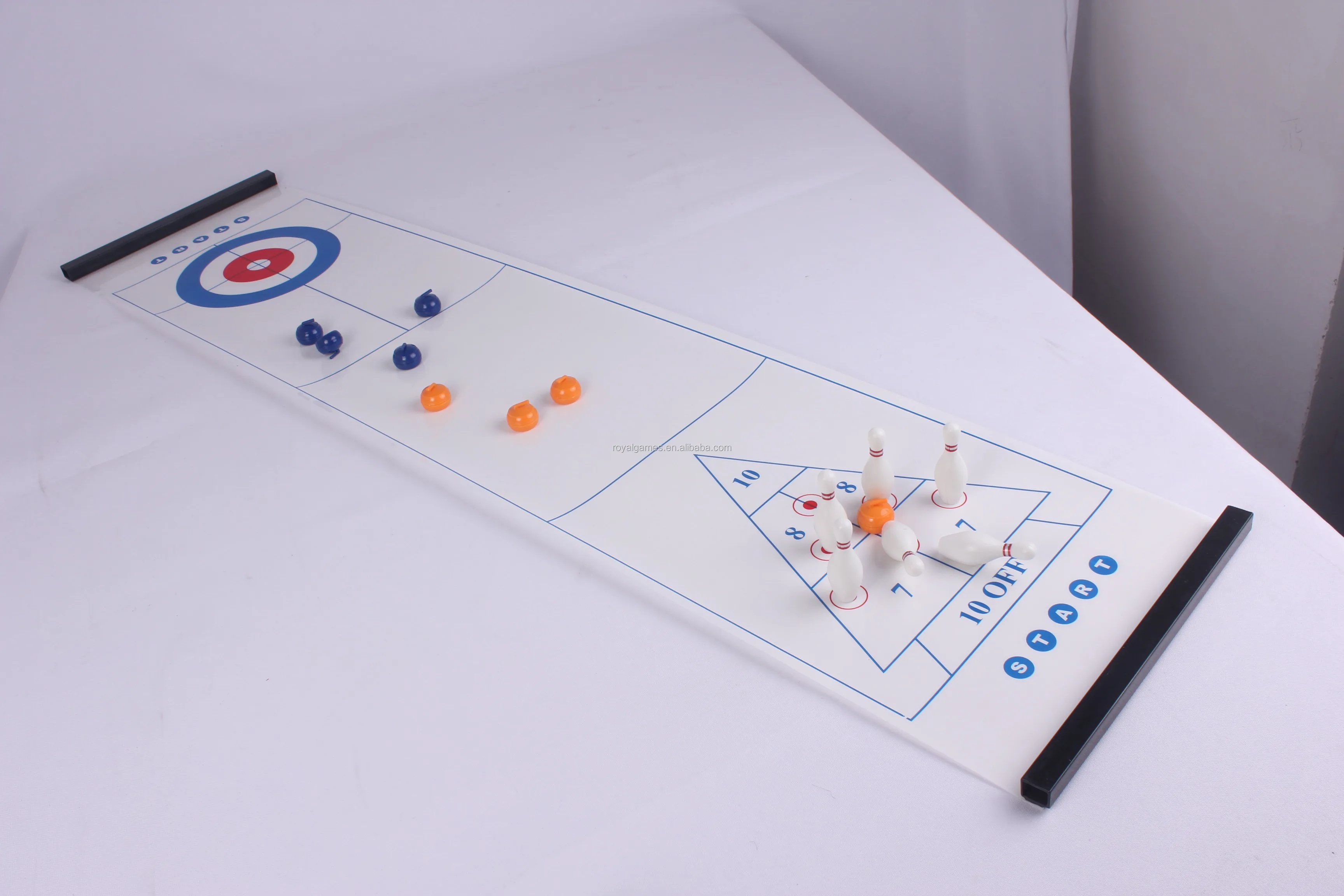New Design Patented Rolling Desktop Multi Game 3 in 1 Curling Shuffleboard Bowling Table Game with Magnetic Side